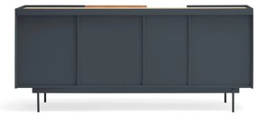 Cassettiera bassa in rovere decorato in colore antracite-naturale 180x78 cm Otto - Teulat