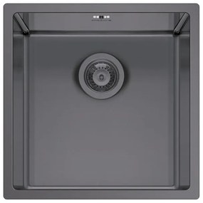 Lavello integrato 1 vasca in inox grigio PYRAMIS Astris L 40 x L 40 cm