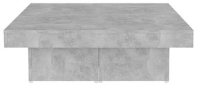 Tavolino da Salotto Grigio Cemento 90x90x28cm Legno Multistrato