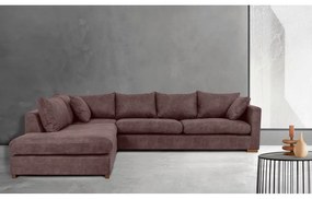 Divano angolare in similpelle marrone scuro (angolo sinistro) Hamburg - Scandic