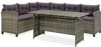 Set Divani da Giardino 2 pz con Cuscini in Polyrattan Grigio 316871