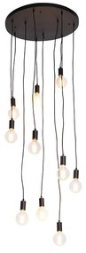 Lampada a sospensione moderna nera 60 cm 10 luci - FACIL