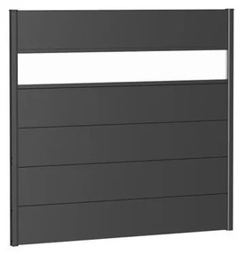 Frangivista in acciaio con vetro, grigio scuro metallizzato 80 x 91 cm,spessore 1 mm