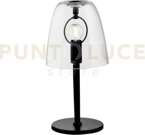 Lumetto ares trasparente 1 luce attacco e14 18x36cm  in vetro soffiato