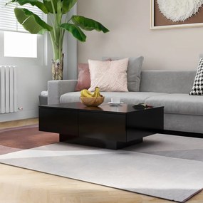 Tavolino Da Salotto Nero 90x60x31 Cm İn Legno Multistrato /