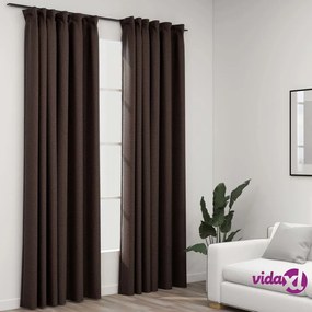 vidaXL Tende Oscuranti con Ganci Effetto Lino 2 pz Talpa 140x245 cm