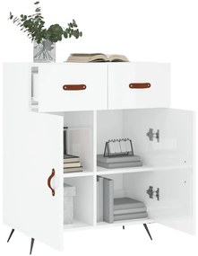 Credenza 69,5x34x90 cm in legno multistrato bianco lucido