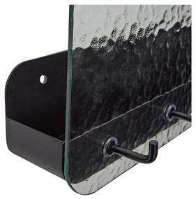 Appendiabiti da parete in metallo nero con ripiano Shack - Hübsch