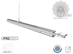 Plafoniera LED Lineare A Sospensione Follow 50W 150cm Lente Opale 120 Gradi 4000K IP20 Dimmerabile SKU-1364