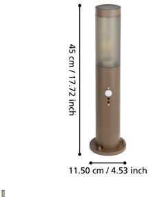 Eglo 900986 - Lampada da esterno con sensore HELSINKI 1xE27/15W/230V 45 cm IP44