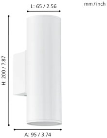 Eglo 94101 - Illuminazione LED da esterno RIGA 2xGU10/3W/230V