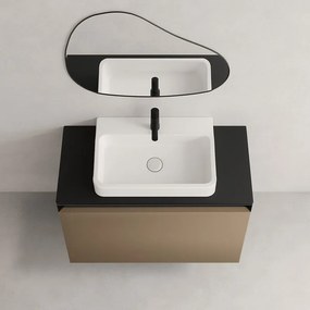 Mobile da bagno sospeso sotto lavabo L 59.5 x H 40 x P 45.5 cm giallo, 3 cassetti Fusion