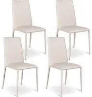 Set 4 Sedie 40x42xH96 cm in Similpelle Cleo Grigio Chiaro