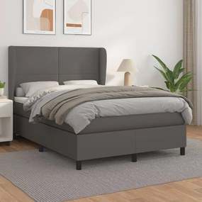 Giroletto A Molle Con Materasso Grigio 140x200 Cm İn Similpelle /