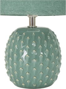 Lampada da tavolo azzurra in ceramica con paralume in tessuto (altezza totale 27 cm) Pontus – Mauro Ferretti