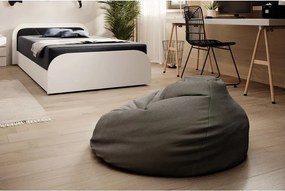 Letto singolo imbottito/in truciolato bianco/grigio scuro con contenitore e materasso inclusi 80x190 cm Parys – ELTAP