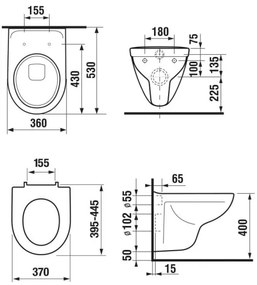JIKA H8663800000001 - WC sospeso LYRA + sedile per WC SoftClose LYRA