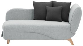 Chaise longue letto con contenitore in Tessuto Grigio - Angolo a sinistra - PENELOPE