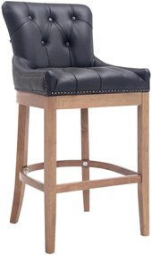 Sgabello Bar Lakewood İn Vera Pelle Antica / Schwarz