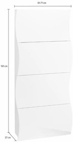 Scarpiera linea Mia 4 ante con serigrafia wood