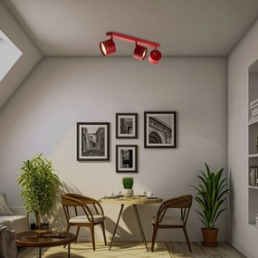 Argon Spot soffitto Chloe regolabile 3 luci, rosso