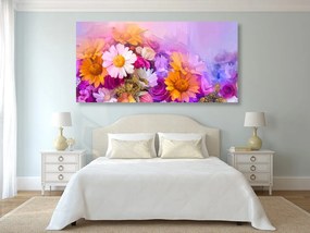 Stampa su tela – Dipinto a olio di fiori colorati