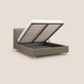 Costanza letto contenitore e sfoderabile in tessuto misto cotone impermeabile T13 beige