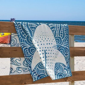 Telo mare blu 90x180 cm Shark - DecoKing