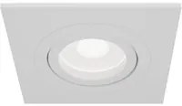 Faretto Da Incasso Moderno Atom Alluminio Bianco 1 Luce Diffusore Tessile