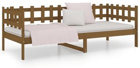 Dormeuse marrone miele 80x200 cm in legno massello di pino