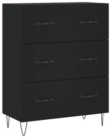 Credenza nera 69,5x34x90 cm in legno multistrato