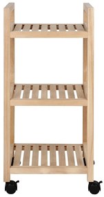 Scaffale da bagno in legno di acacia con tre ripiani su ruote 35x72 cm Acina - Wenko