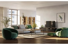 Tavolo TV con piano in rovere nero e naturale 180x38 cm Verone - TemaHome