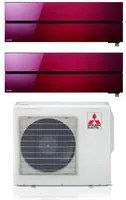 Climatizzatore Condizionatore Mitsubishi Electric Dual Split Inverter serie Kirigamine Style MSZ-LN 12+18 con MXZ-3F68VF Ruby Red R-32 Wi-Fi Integrato Colore Rosso 12000+18000