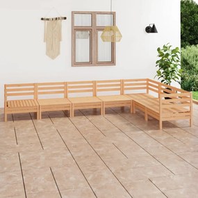 Set Salotto da Giardino 7 pz in Legno Massello di Pino