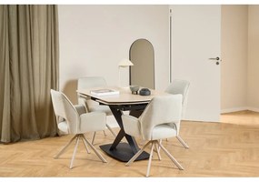 Sedia da pranzo beige in imbottito con braccioli Graham – Actona