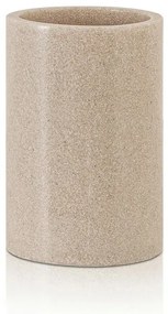 Portaspazzolini bagno beige in resina design moderno serie Sahara