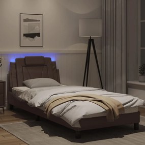 Giroletto con luci led marrone 90x200 cm in similpelle