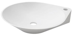 Lavabo da appoggio SANYCCES tondo piletta non inclusa in resina bianco piletta non inclusa