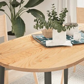 Piano Per Tavolo 120x60x2 Cm İn Rovere Massello Ovale /