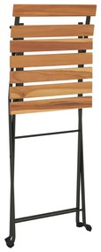 Sedie pieghevoli da bistrò 6 pz legno massello teak e acciaio