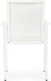 Set 4 Sedie Da Esterno Bianche In Alluminio E Textilene Con Braccioli Konnor Bizzotto