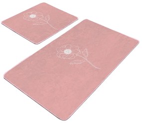 Set di tappetini per il bagno in velluto rosa 2 pz 60x100 cm – Mila Home