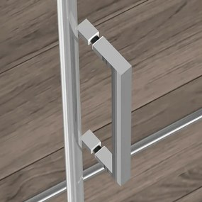 Porta doccia a soffietto per nicchia 85cm in vetro temperato trasparente con profili cromo Neos