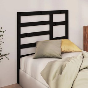 Testiera per Letto Nera 96x4x104 cm in Legno Massello di Pino