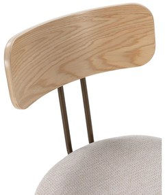 Sedia da pranzo beige/di colore naturale in imbottito Olimpia – MOME