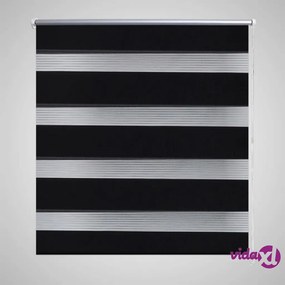 vidaXL Tenda a rullo oscurante zebra 120x175 cm nera