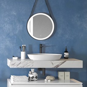 Composizione bagno 120 cm con mobile a terra e mensolone effetto marmo | KAM-KK1203M - KAMALU