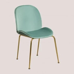 Confezione da 2 sedie in velluto Pary Celadon & Dorato - Sklum
