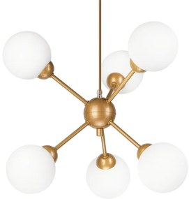 Lampadario a sospensione con supporto rigido RUBBY BALL 6xG9/5W/230V oro